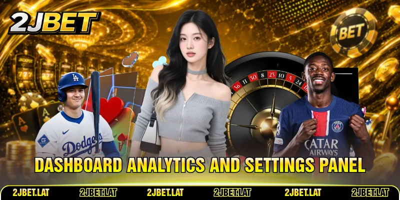 Dashboard analytics and settings panel
